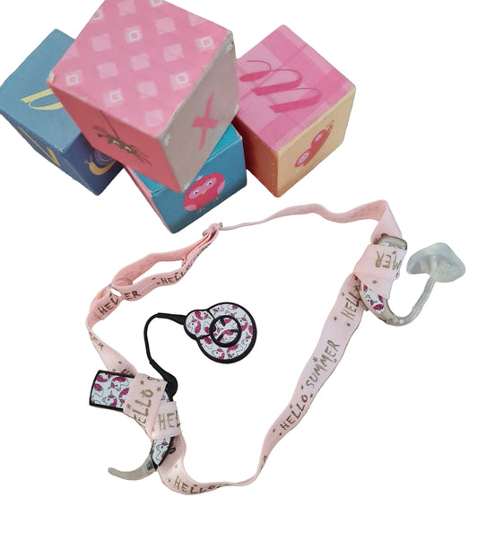 Bandeau réglable pour implant cochleaire et prothèses auditives motif hello summer