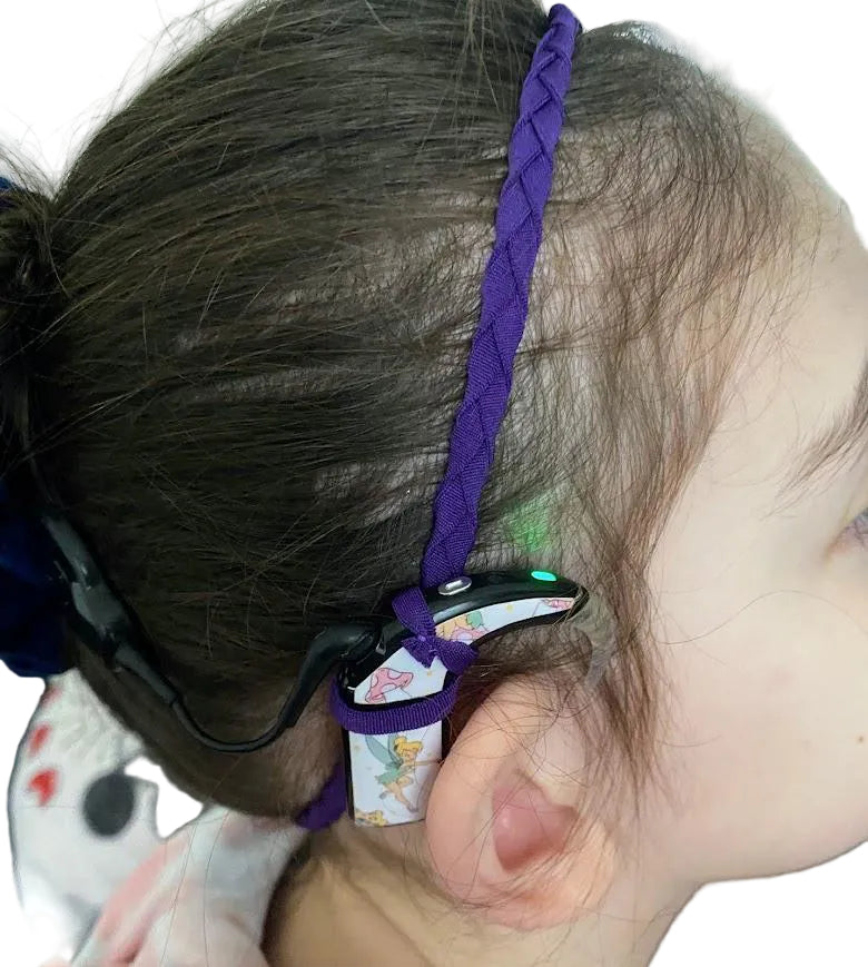 bandeau tressé pour implant cochléaire et prothèse auditive brettelle d oreille taille unique très extensible