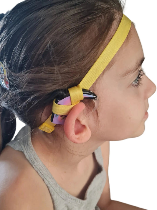 Bandeau antidérapant reglable 12 mm pour implant et prothèses pour fille