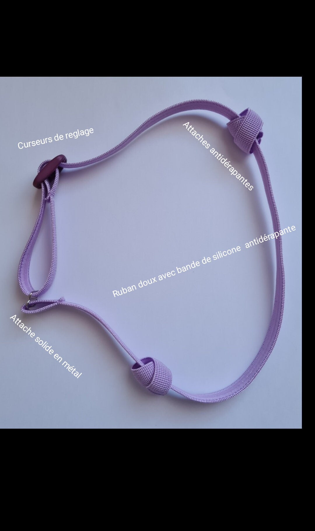 Bandeau antidérapant ajustable pour implant cochleaire et aide auditive 10 mm