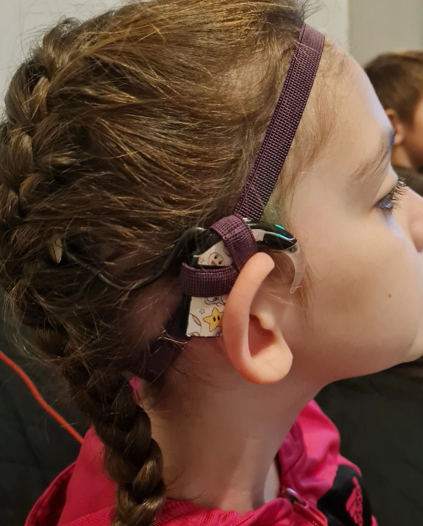 Bandeau antidérapant ajustable pour implant cochleaire et aide auditive 10 mm