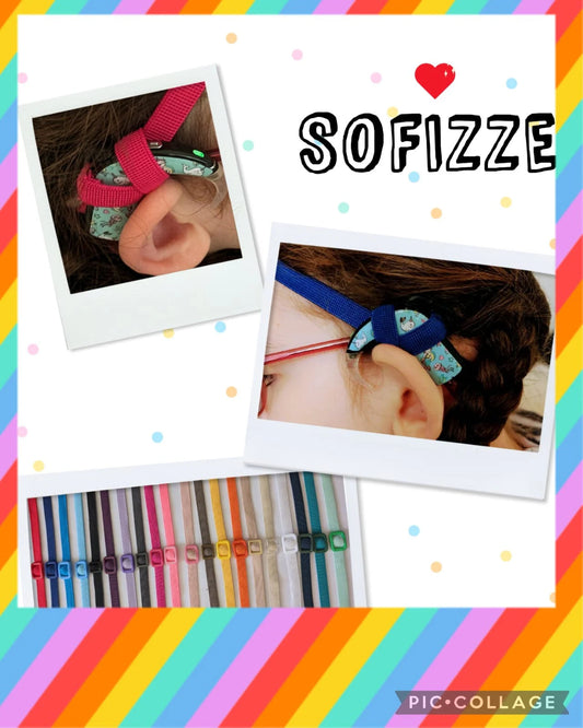 Bandeau antidérapant ajustable pour implant cochleaire et aide auditive 10 mm