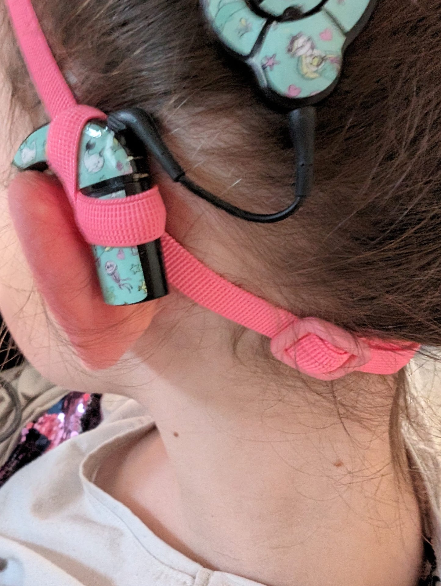 Bandeau antidérapant ajustable pour implant cochleaire et aide auditive 10 mm