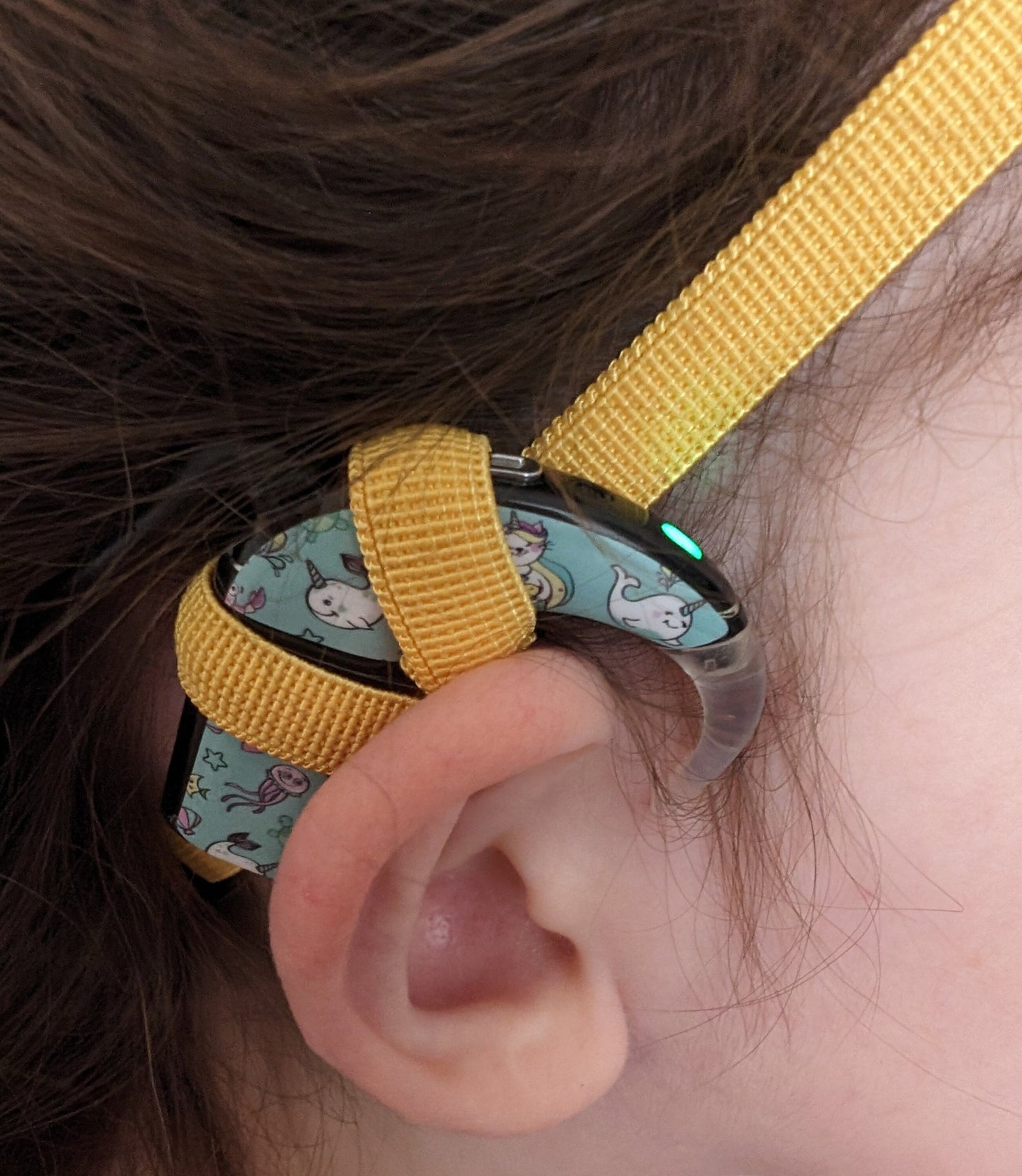 Bandeau antidérapant ajustable pour implant cochleaire et aide auditive 10 mm