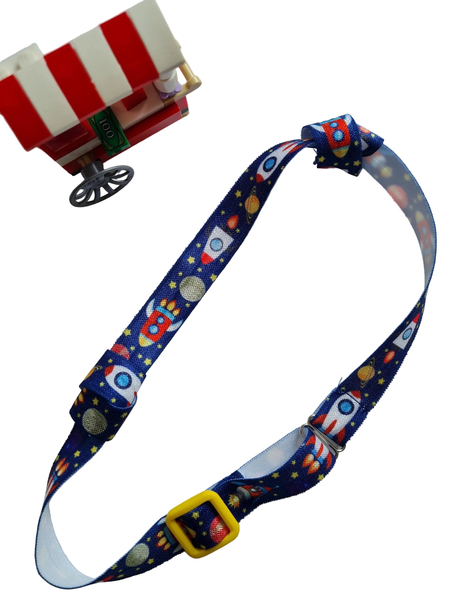 Bandeau réglable pour implant cochléaire et prothèses motif fusée pour enfant