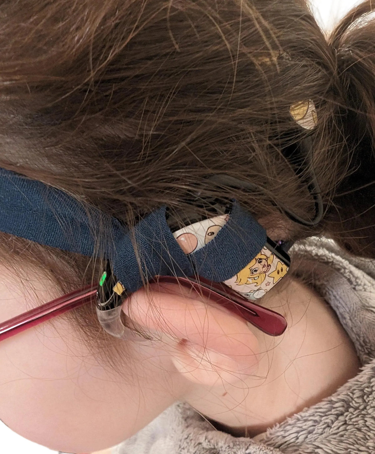 Bandeaux ajustable uni pour implant cochleaire et aide auditive coloris mat