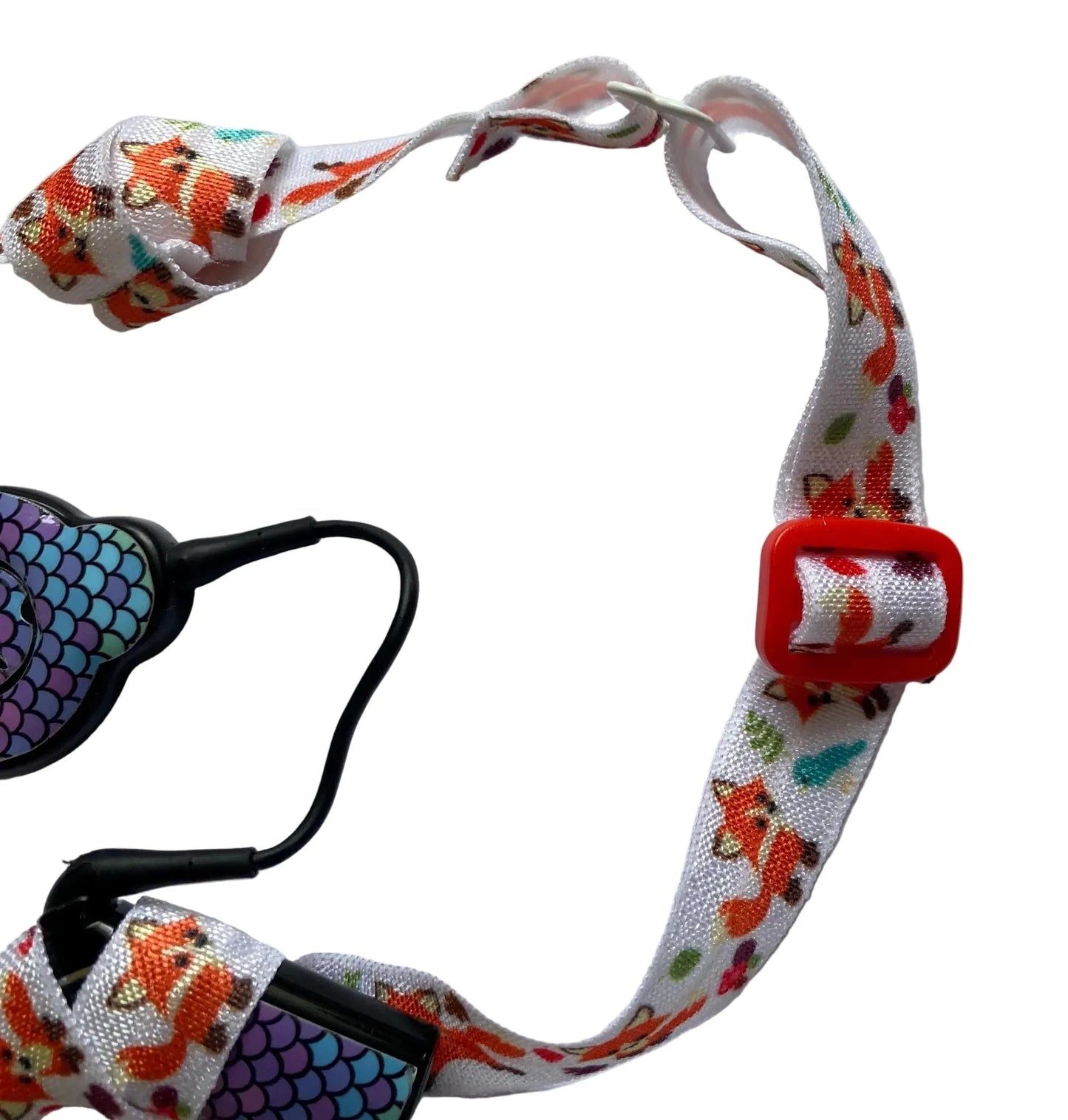 Bandeau ajustable pour implant cochleaire et prothese auditive motif renard